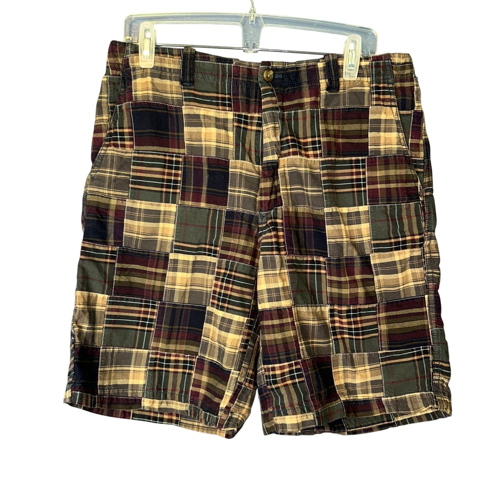 Arrow Mens Patchwork Plaid Shorts Size 34 Preppy Ivy League Grandpacore Madras